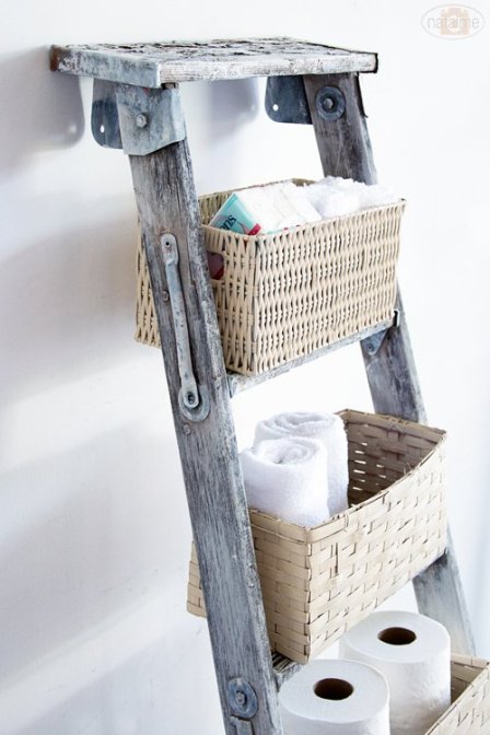 Avots: http://www.natalme.com/diy-basket-ladder-storage/