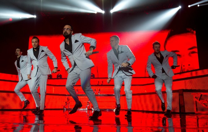 Grupa Backstreet Boys 2014. gadā In a World Like this world Tour koncertā. Foto: Sipa USA/ Scanpix