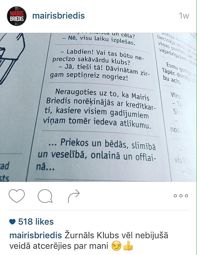 Foto: Instagram/mairisbriedis