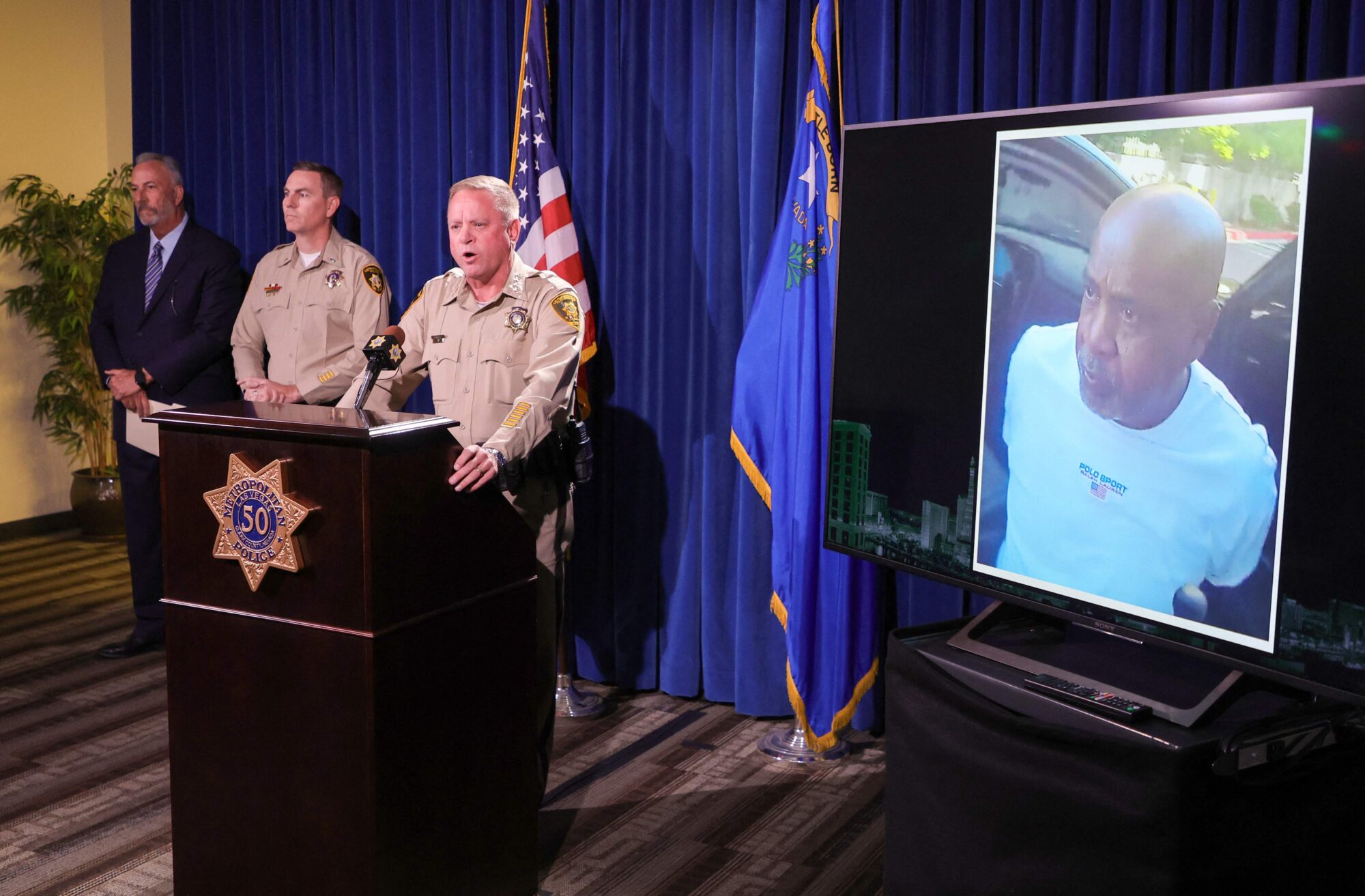 US-LAS-VEGAS-POLICE-DEPARTMENT-HOLDS-NEWS-CONFERENCE-ON-ARREST-I