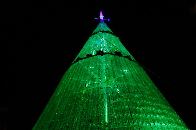 Biggest Christmas Tree With PET Bottles