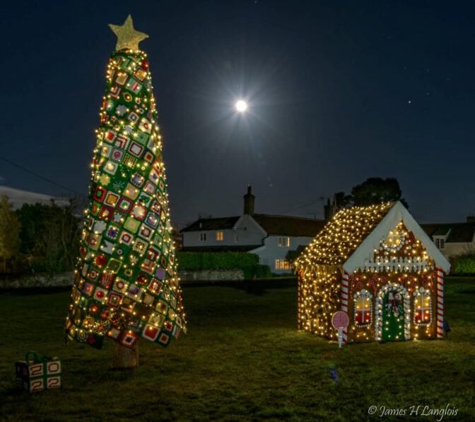 Villagers build 6ft gingerbread house out of crochet
