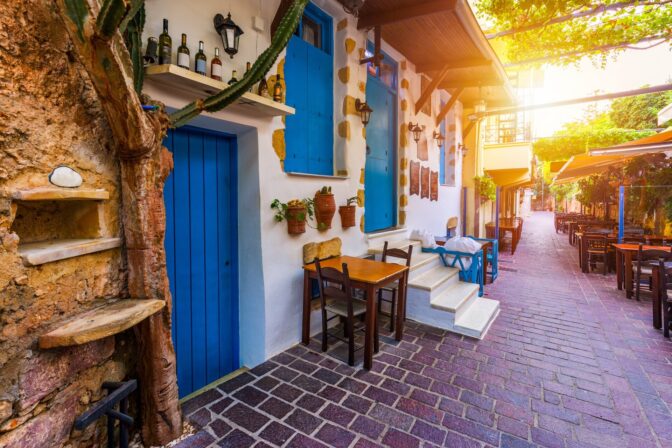 Street,In,The,Old,Town,Of,Chania,,Crete,,Greece.,Charming