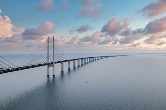 Beautiful,Aerial,View,Of,The,Oresundsbron,Bridge,Between,Denmark,And
