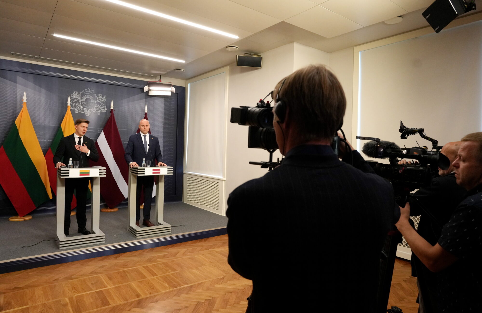Latvijas un Lietuvas premjeru preses konference