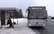 Pasažieri Grobiņā autobusu spiesti gaidīt lietū un vējā: kāds izdemolējis nojumi