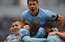 Serhio Agvero gūst vienīgos vārtus un Manchester City ar 1:0 uzvar Manchester United