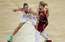FOTO: Latvijas izlases meitenes cīņā ar Krievijas basketbolistēm