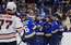 "Blues" iemet astoņas ripas "Oilers" vārtos un pārņem vadību NHL kopvērtējumā